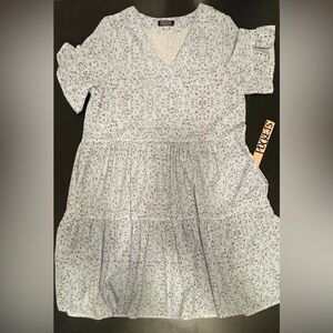 Light Blue Floral Mini Dress